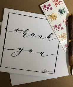 Pamela Anderson White Cursive Greeting Cards