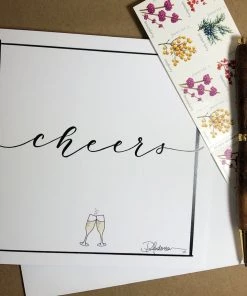 Pamela Anderson White Cursive Greeting Cards