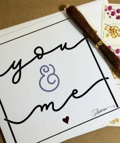 Pamela Anderson White Cursive Greeting Cards