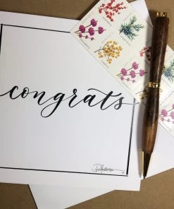 Pamela Anderson White Cursive Greeting Cards