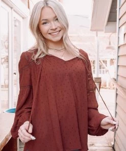 Easel Tops Dot To Dot Blouse