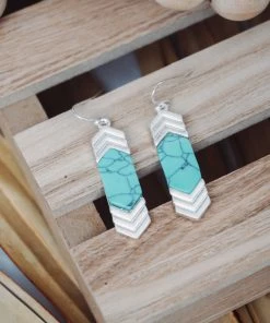 Urbanista Chevron Stone Drop Earrings