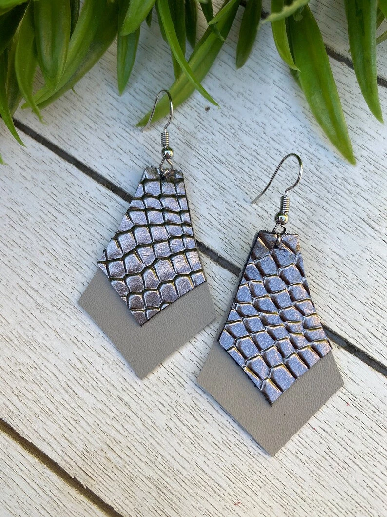 Annabela Designs Accessories Leather Drop Layered Snakeskin Earrings 5 Annabela Designs Accessories Leather Drop Layered Snakeskin Earrings