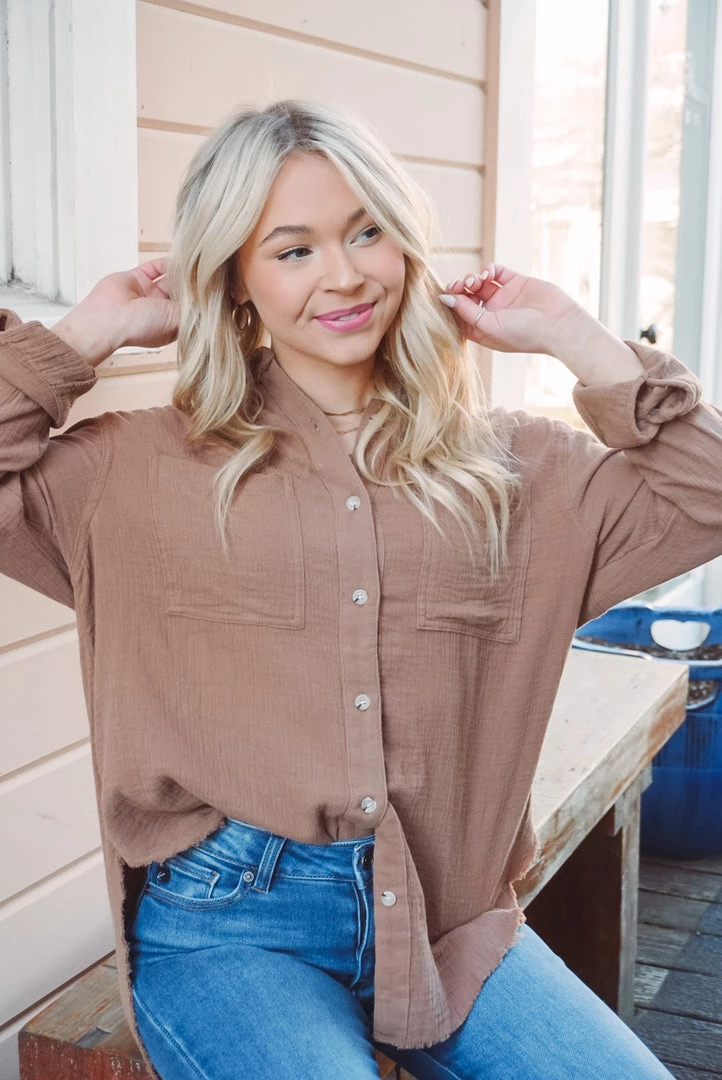 La Miel Tops Celia Button Down 22 La Miel Tops Celia Button Down