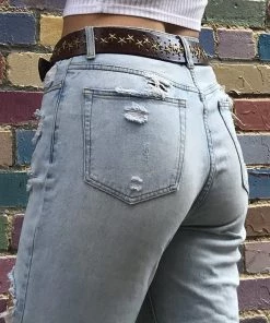 Embrazio Accessories Embracing Star Curved Leather Belt