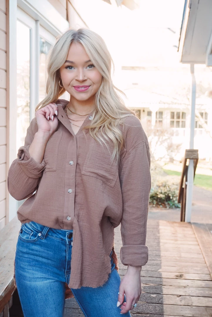 La Miel Tops Celia Button Down 24 La Miel Tops Celia Button Down