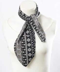 Sublime Clothing Boutique Geometric Onyx Satin Scarf Accessories