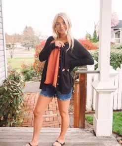 La Miel Tops Paxton Waffle Cardigan