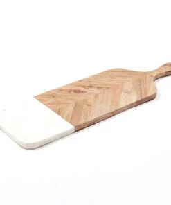 8 Oak Lane Marble & Wood Serving Board