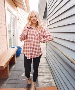 Hem & Thread Paige Plaid Hoodie Tops