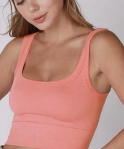 NikiBiki Chevron Ribbed Crop Tank