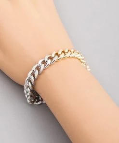 Fame Accessories Half & Half Chain Bracelet