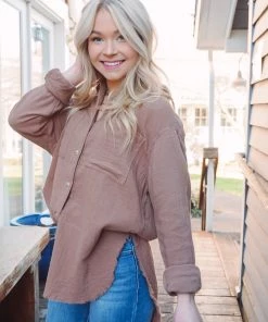 La Miel Tops Celia Button Down 54 La Miel Tops Celia Button Down