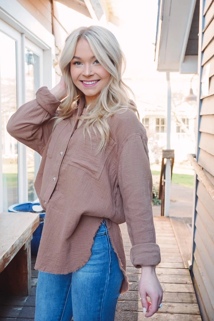 La Miel Tops Celia Button Down 21 La Miel Tops Celia Button Down