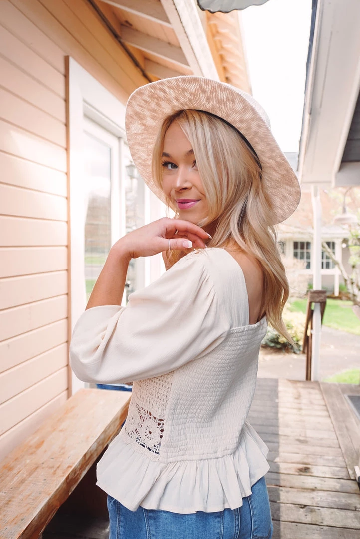 Hem & Thread Tops Crema Peplum Blouse 3 Hem & Thread Tops Crema Peplum Blouse