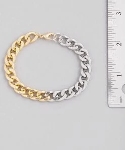 Fame Accessories Half & Half Chain Bracelet 5 Fame Accessories Half & Half Chain Bracelet
