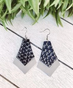 Annabela Designs Accessories Leather Drop Layered Snakeskin Earrings