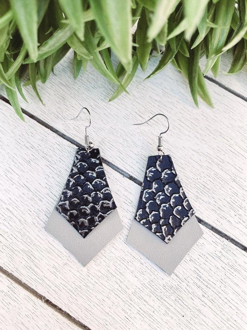 Annabela Designs Accessories Leather Drop Layered Snakeskin Earrings 2 Annabela Designs Accessories Leather Drop Layered Snakeskin Earrings