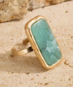 Urbanista Natural Stone Rectangle Ring Accessories