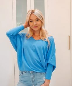 Charlotte Avery French Terry V Neck Dolman Tops