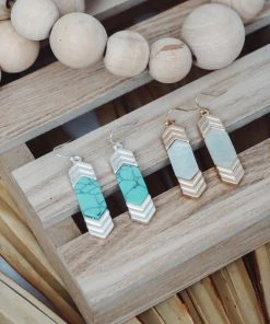 Urbanista Chevron Stone Drop Earrings
