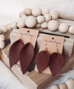 Annabela Designs Leather Leaf Earrings Accessories