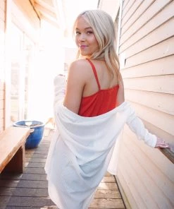 La Miel Tops Paxton Waffle Cardigan