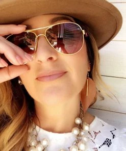 Annabela Designs Accessories Leather Leaf Bar Drop Earrings