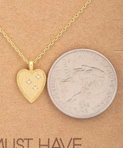 Fame Accessories Dazzling Heart Necklace
