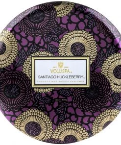 Voluspa Santiago Huckleberry 3 Wick Tin Candle Gifts + Home Accents