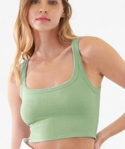 NikiBiki Chevron Ribbed Crop Tank