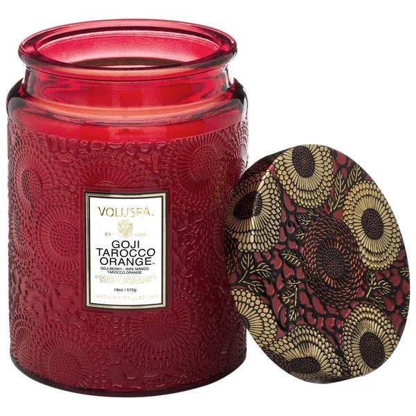 Sublime Clothing Boutique Gifts + Home Accents Voluspa Goji Tarocco Orange Large Jar 3 Sublime Clothing Boutique Gifts + Home Accents Voluspa Goji Tarocco Orange Large Jar
