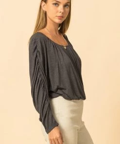 Hyfve Ruby Ruched Blouse 38 Hyfve Ruby Ruched Blouse