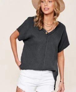 La Miel Tops Summery Vibes V Neck