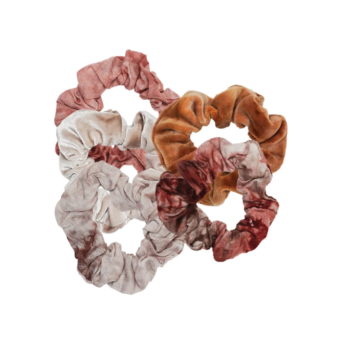 Beauty Kitsch Rust Tie Scrunchies Set 3 Beauty Kitsch Rust Tie Scrunchies Set