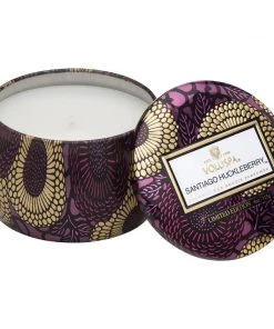 Voluspa Santiago Huckleberry 3 Wick Tin Candle Gifts + Home Accents 5 Voluspa Santiago Huckleberry 3 Wick Tin Candle Gifts + Home Accents