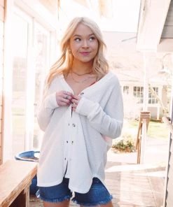 La Miel Tops Paxton Waffle Cardigan