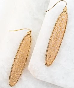 Sublime Clothing Boutique Accessories Two Tone Tile Oval Hook Earring
