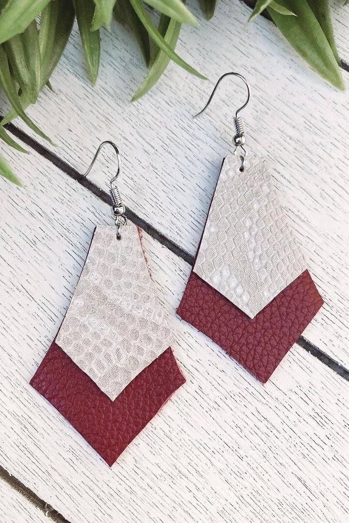 Annabela Designs Accessories Leather Drop Layered Snakeskin Earrings 3 Annabela Designs Accessories Leather Drop Layered Snakeskin Earrings