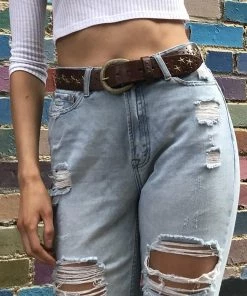 Embrazio Accessories Embracing Star Curved Leather Belt