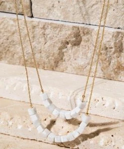 Urbanista Natural Stone Cube Layered Necklace Accessories