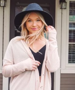 La Miel Tops Paxton Waffle Cardigan