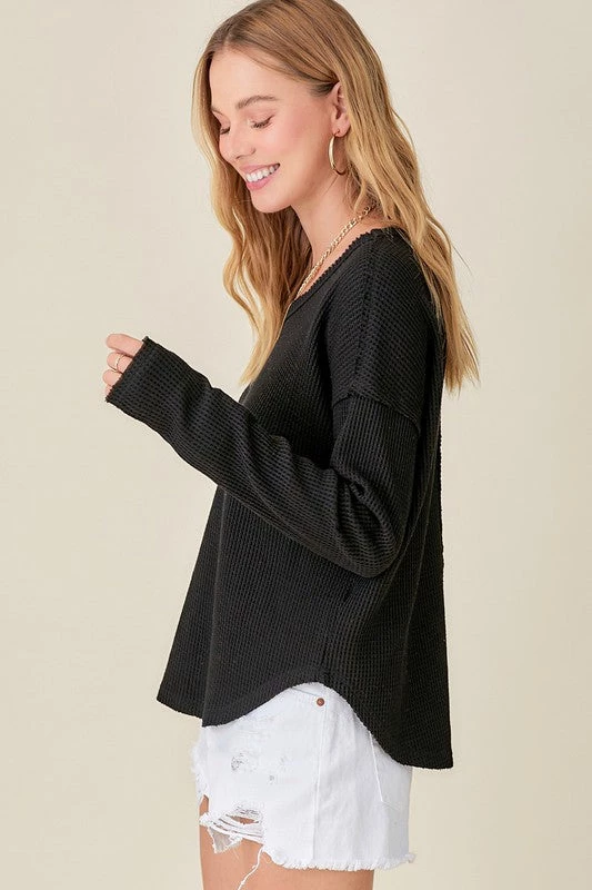 La Miel New Arrivals Clarissa Waffle Top 6 La Miel New Arrivals Clarissa Waffle Top