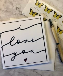 Pamela Anderson White Cursive Greeting Cards