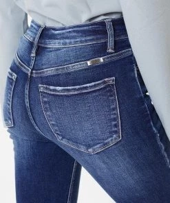 Kancan Pieper Plaid Mid Rise Denim Bottoms