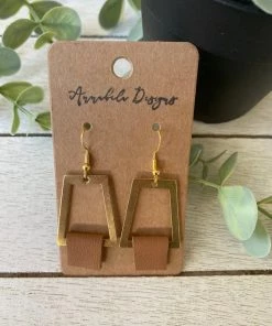 Annabela Designs Gold Fold Leather Earrings Accessories