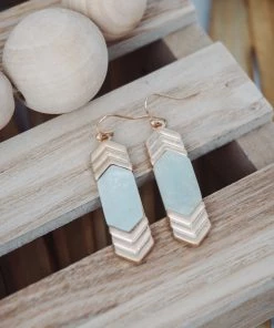 Urbanista Chevron Stone Drop Earrings