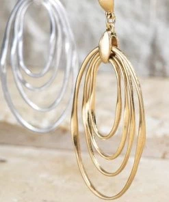 Urbanista Accessories Layered Metals Dangle Earrings