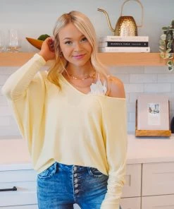 Charlotte Avery French Terry V Neck Dolman Tops