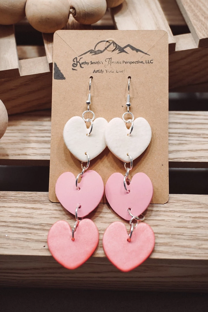 Kathy Smith Artistic Perspective Accessories Heart Trio Clay Earrings 1 Kathy Smith Artistic Perspective Accessories Heart Trio Clay Earrings